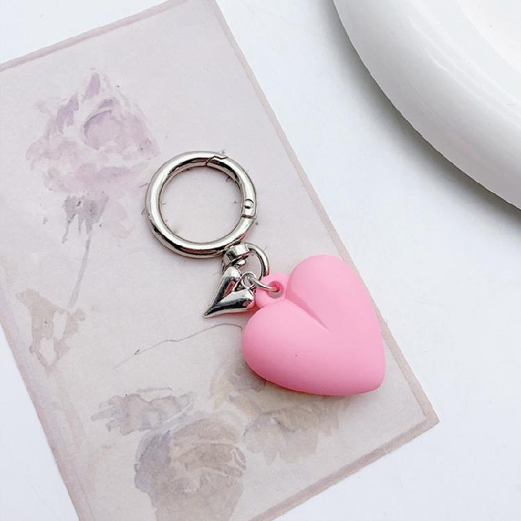 Colorful Heart Keychain Love Shape Bag Charm Pendant Decoration Handmade Jewelry