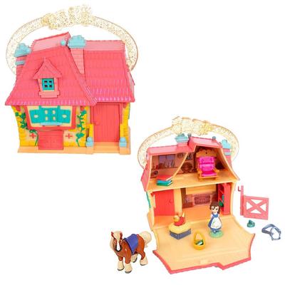 Officiell Disney Store Belle Stuga Micro Micro Leksak Belle och Philip Micro Bärbar Resleksak Lekset med Resleksak med Överraskningslekset, Set,