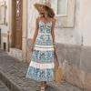 Spring and Summer New Bohemian Vacation Style Suspender Skirt European and American Ethnic Style Print Dress
