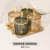 Creative Transparent Gold-plated Striped Spice Jar Spice Salt Sugar Jar with Lid Multifunctional Storage Box Storage Container