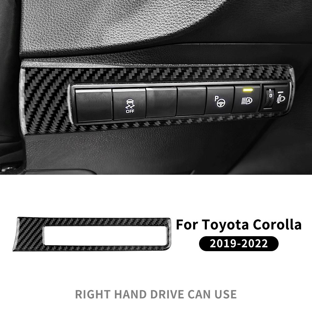 Real Soft Carbon Fiber Sticker For Toyota Corolla 2019 2020 2025 2025 2025 2025 Headlight Switch RHD LHD Interior Accessories