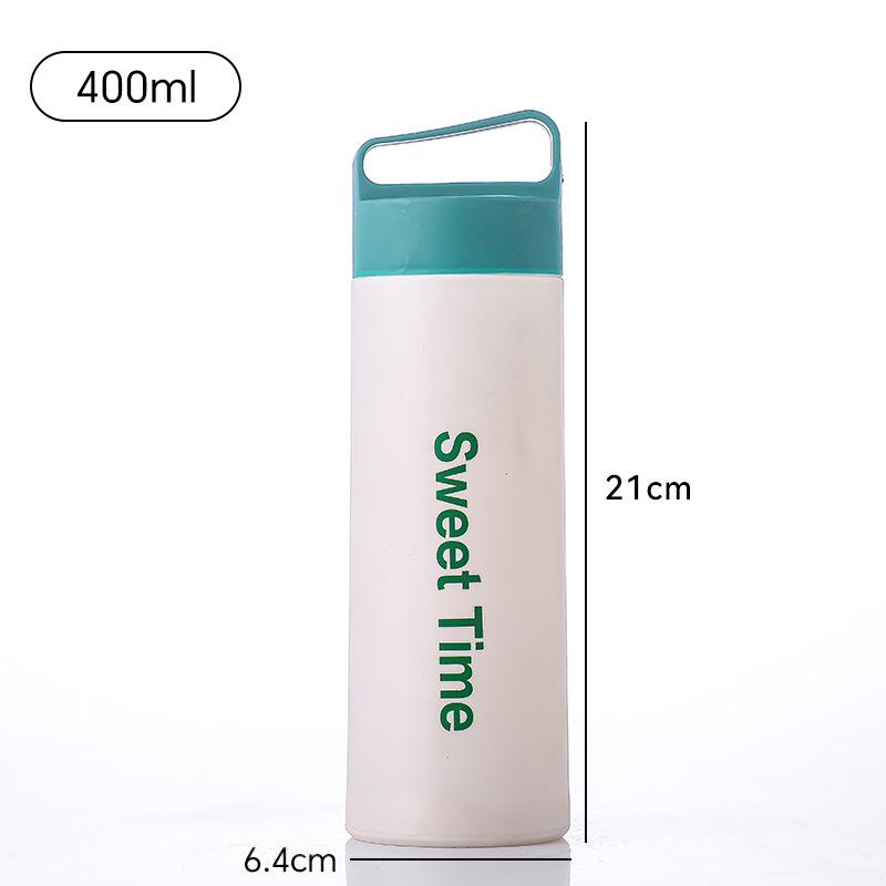 

Портативный модный стеклянный стакан с пластиковой оболочкой - Идеально подходит для путешествий и использования на открытом воздухе 400ml зелёный