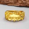 Vintage Gold Color Jesus Half Face Open Ring for Men Women Retro Religious Belief Jewelry Pure Copper Finger Rings Bands Gifts