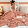 Shell-Edge Appliqué Bubble Fleece Blanket - Half-Plush Classroom & Office Throw