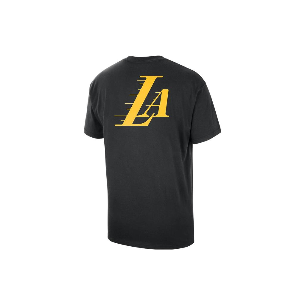 Nike Letter Pattern Printed Round Neck Short Sleeve T-Shirt City Edition 2023/24 Season Los Angeles Lakers Men T-Shirts Black FN2024-010