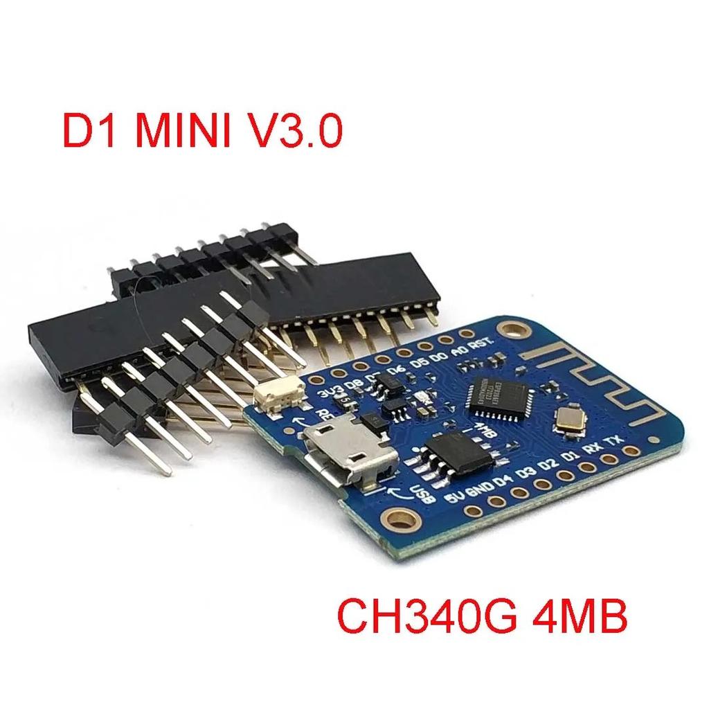 WeMos D1 Mini Pro V3.0 NodeMcu 4MB/16MB Bytes Lua WIFI Internet of Things Development Board Based ESP8266 CH340G Nodemcu V2