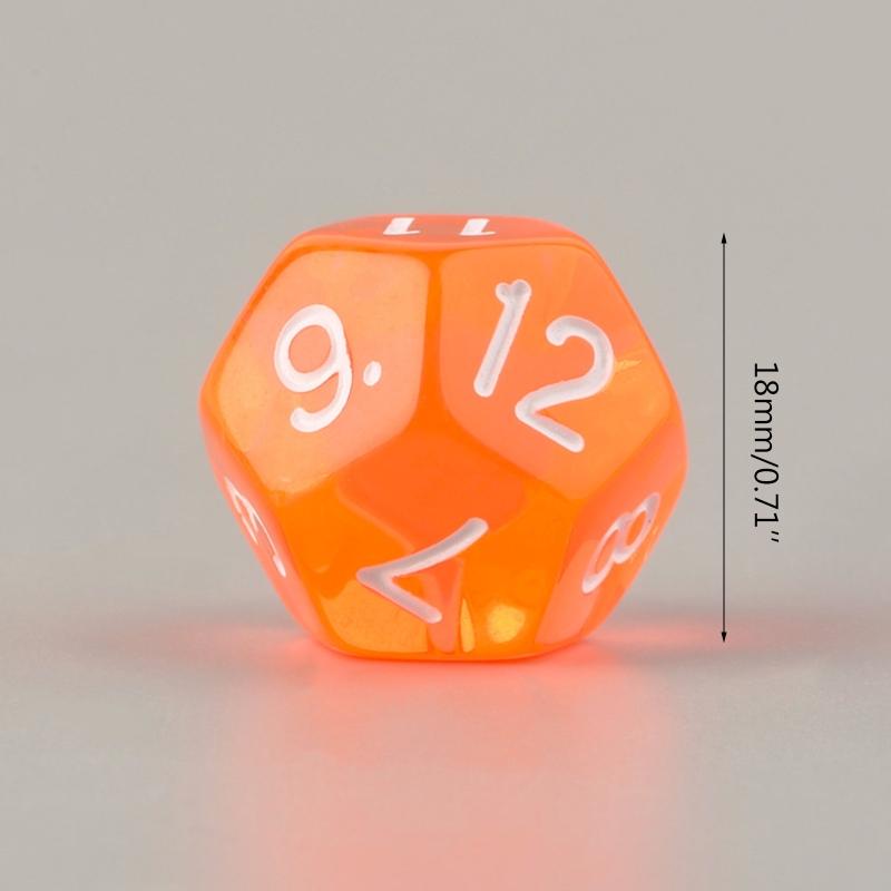 10x Acrylic Dice Transparent 12 Sided Colorful Dice Casino Poker Game Bar Party Crystal Dices Children Board Game Toy