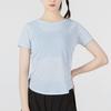 Under Armour Solid Color Crew Neck T-Shirt Women Tops Light-Blue 1361371-438
