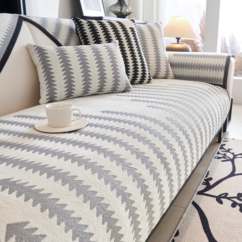 Nordic High-Grade Chenille Sofa Cushion Four Seasons Universal Seat Cushions Non-Slip Living Room Straight Sofa Cover Towel