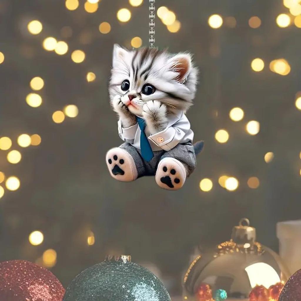Keychain with Acrylic Cat Pendant Lightweight Key Purse Handbag Charms Pendant for Holidays Birthdays Present