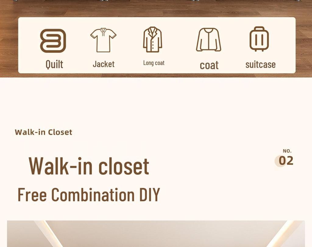 Metal Walk-In Wardrobe: Floor-Standing Clothes Rack, Open Garment and Hat Rack, Bedroom Shelf Assembly