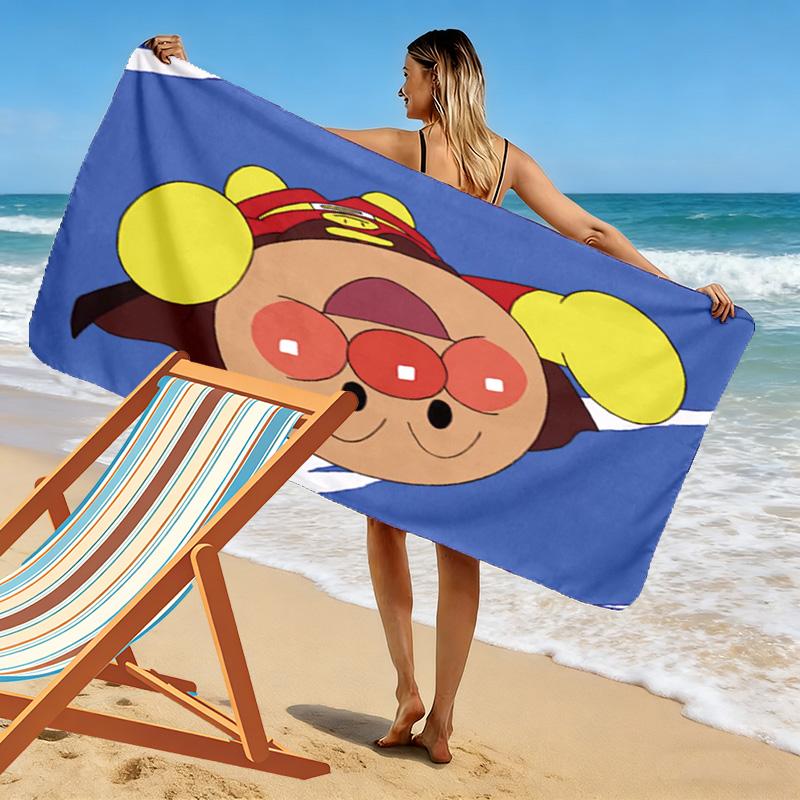 Anpanman 2D Flat Print Beach Towel, Large Soft Quick Dry Towel for Beach Camping Swimming.NSTJ0928343