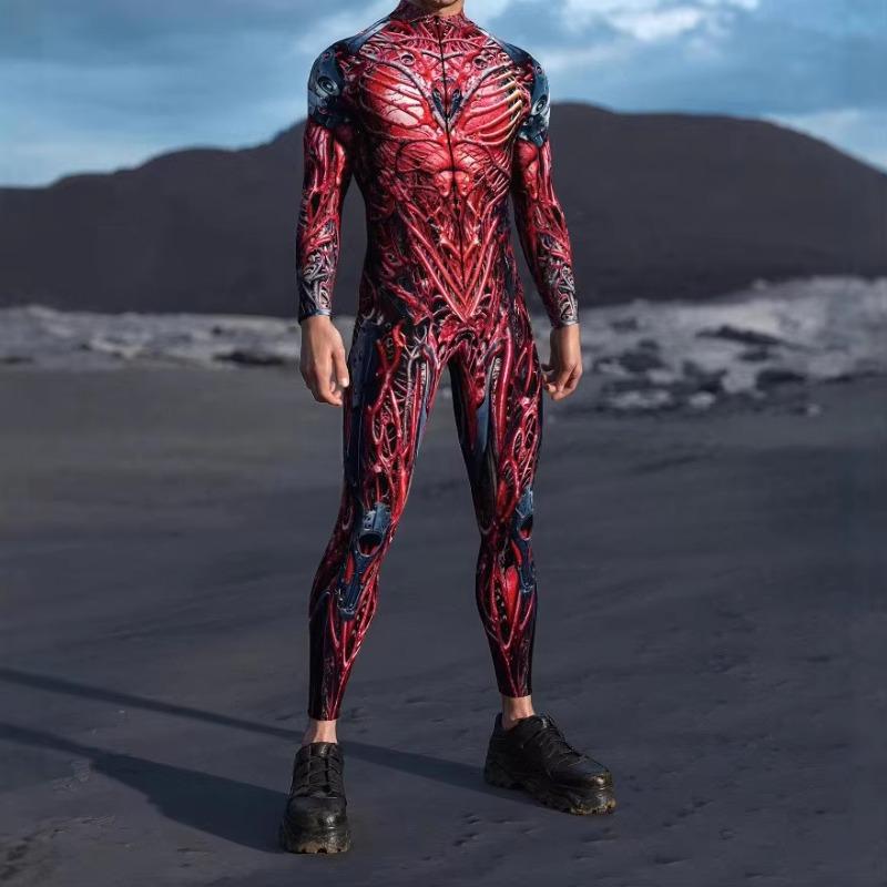 

Колготки на Хэллоуин с 3D-цифровой печатью для взрослых, цельный костюм для косплея, мужской сценический комбинезон для танцевальной вечеринки M