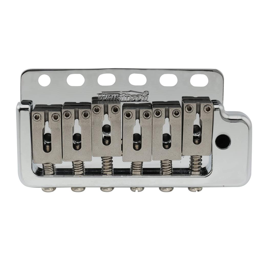 Wilkinson WVP6-SB 10.8mm 5+1 Hole Tremolo Bridge Unit with Stainless Steel Saddles and Full Steel Block for Imported/Japanese Strat Guitars, Chrome