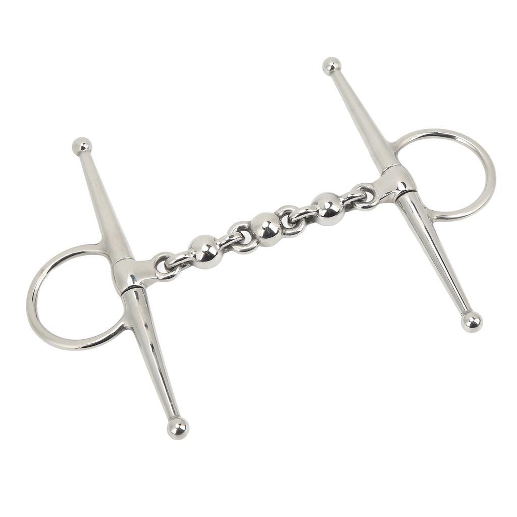 135mm Stainless Steel Horse Mouth Bit Horse Mouth Riding Full Cheek Snaffle Bit with Ball Chain