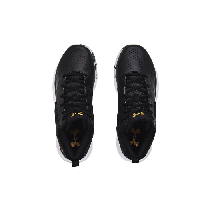 Under Armour Unisex Black White Gold Lockdown 5 Basketball Shoes 3023949-003