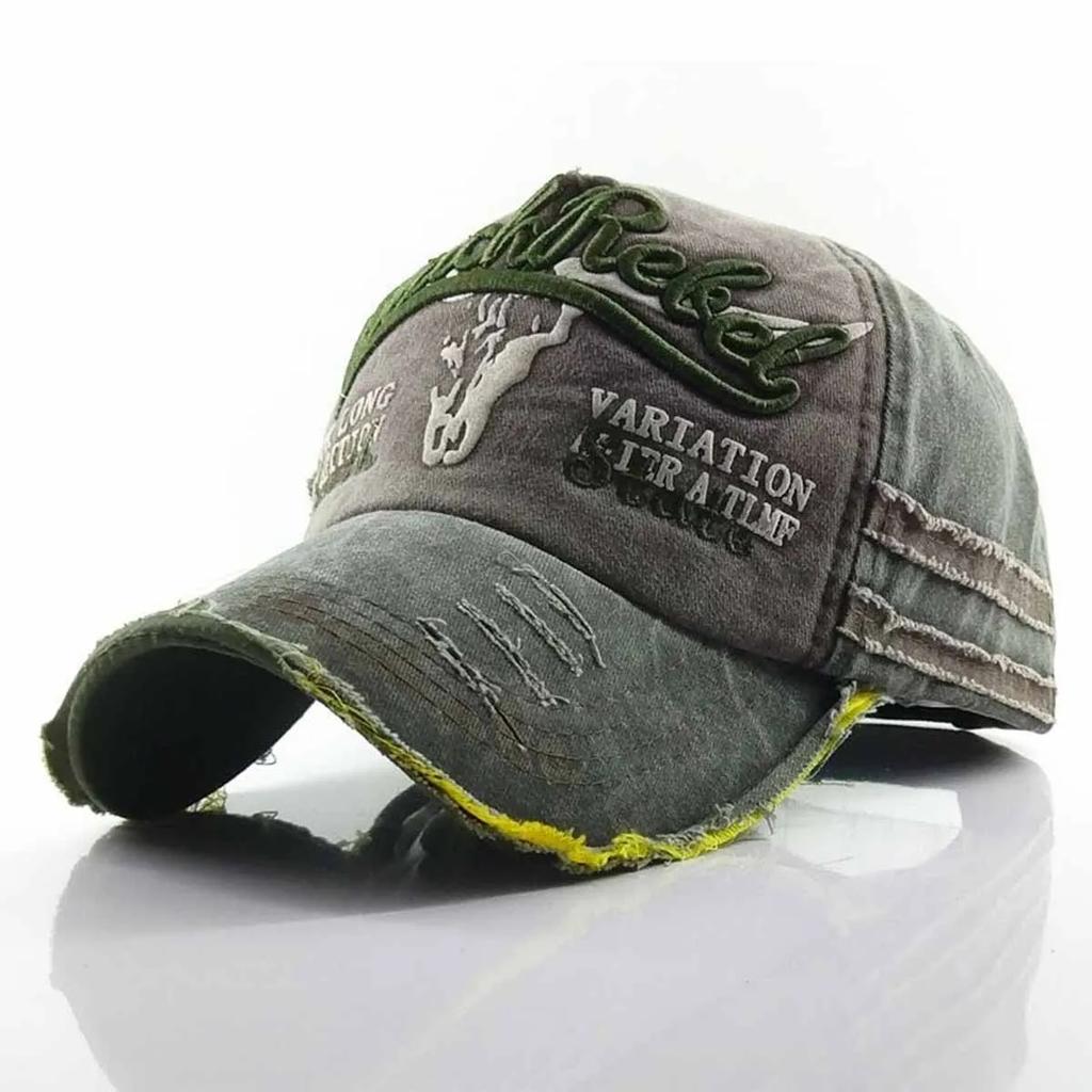 Cappellini da Baseball Unisex Neri con Ricamo Lettere BlackRebel Lavati Primavera e Autunno Outdoor Regolabili Cappelli Casual Cappello Parasole