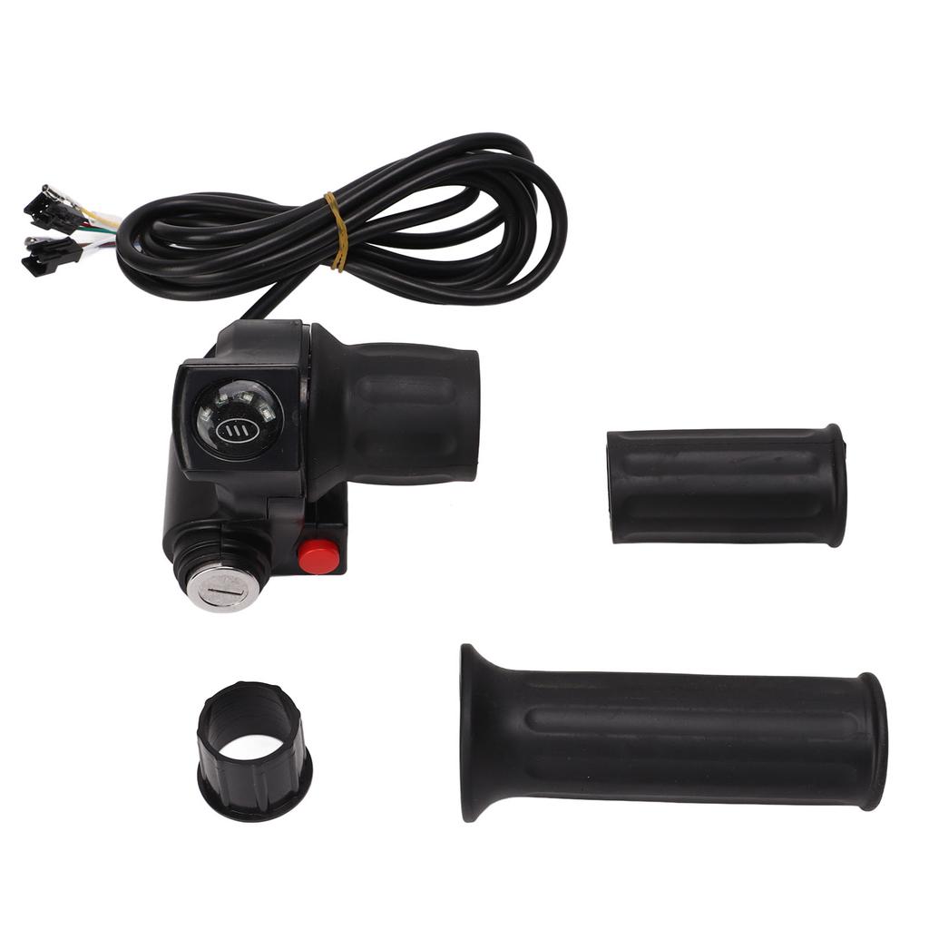 Elektrisk Sykkel Gasshåndtak 4 Lys Halvlås Hastighet Vri Gasshåndtak med Nøkler for 48V