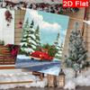 1pc a Double-Sided Garden Flag Measuring 28 by 101.6 Cm, Featuring Red Trucks, Pine Trees, And Snowflakes, Perfect for Winter And Christmas Outdoor Or