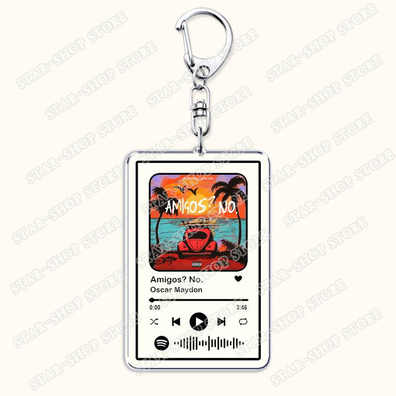 

Hot Singer Oscar Maydon Songs Keychains for Women Accessories Bag Fin De Semana Madonna Music Keying Jewelry Fans Friend Gifts