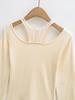 Chic Retro Lace Patchwork Long Sleeve Slim Fit Two-Piece Style Top for Women