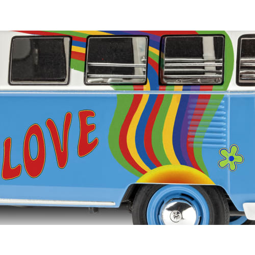 German Revell 1/24 Volkswagen T1 Samba Bus Flower Power Plastic Model 07050