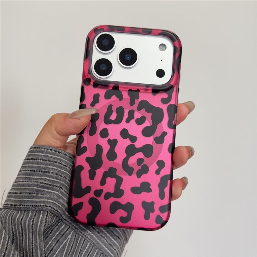 

Spicy Girl Leopard Print Magnetic Stand Case for Apple: Drop-proof, Matte Finish, Fits 16 Pro Max, 14 Pro, 13, 17 Pro 15promax