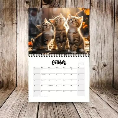 Bezaubernder 2026 Kätzchen-Wandkalender Unwiderstehliche 3 Kätzchen Ideal für Katzenliebhaber Großartig für Heim- und Bürodekoration und zum Verschenken