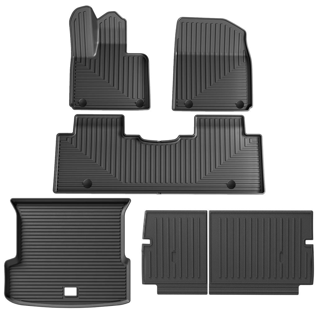 LUCKEASY Left Drive for Xpeng G9 LHD 2023-2026 Car Floor Mats Cargo Liner Trunk Pad TPE 3D Foot Mat Waterproof Accessories BLACK