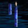 WANCHER Kaleido Fountain Ultramarine Blue Art Collection Fountain Pen, Edge, 12-sided Pillar, [Wancher Pen] (B Bold)