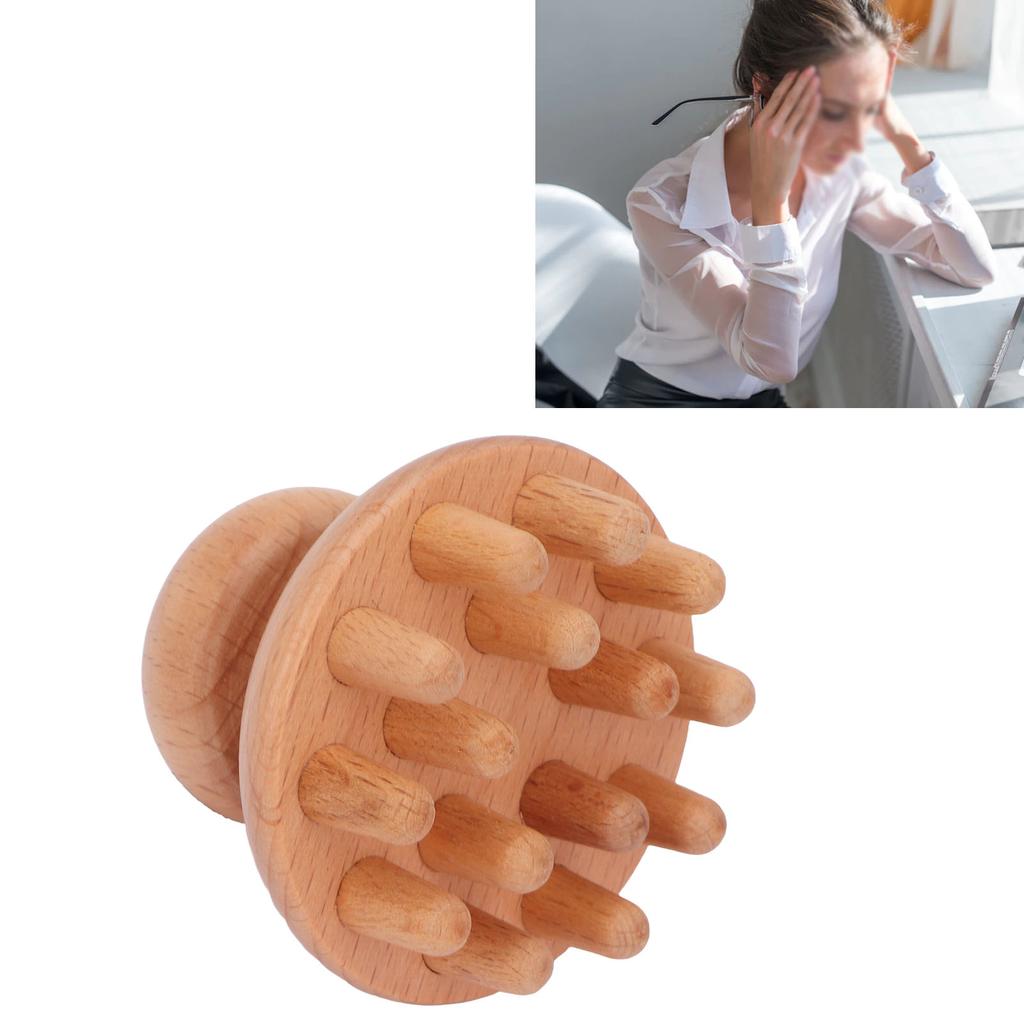 Holzpilz-Massagegerät Fördert die Durchblutung Klärt Meridiane Tragbares manuelles Massagegerät für Kopf, Taille, Bauch, Oberschenkel