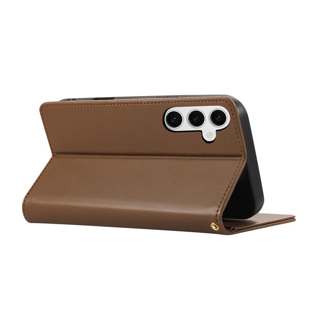For Samsung Galaxy S25+/S24+ Case RFID Blocking Wallet Stand Rhombus Leather Phone Cover with Wrist Strap