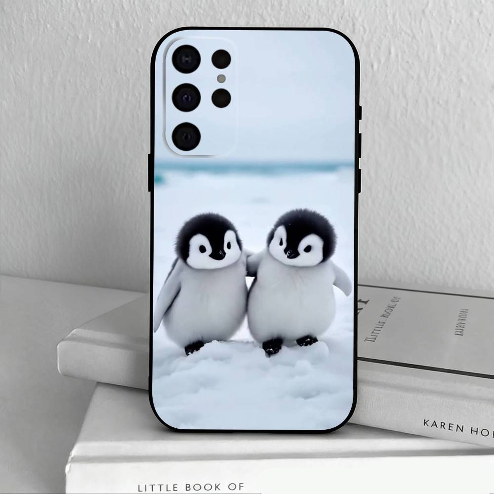 Animal P-Pingu Penguin Phone Case For Samsung S25,24,23,22,30,21,10,9,Ultra,Plus,Lite,FE,4,5 G Soft Black Case