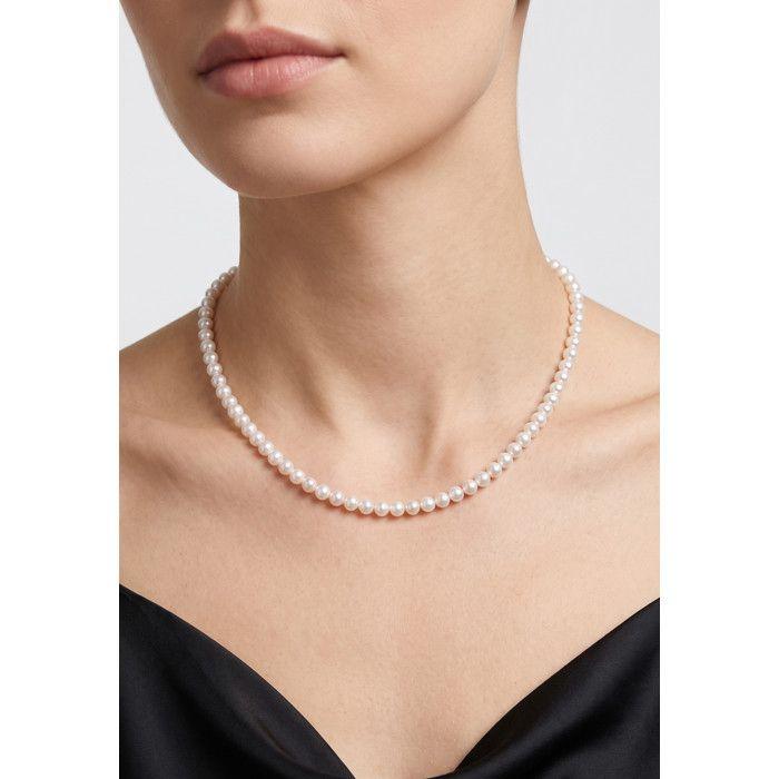 Collier - PEARLS & COLORS - Prestige - Perles d'eau douce rondes 4-5 mm - Perles blanches AAA+ - Or jaune 9 ct