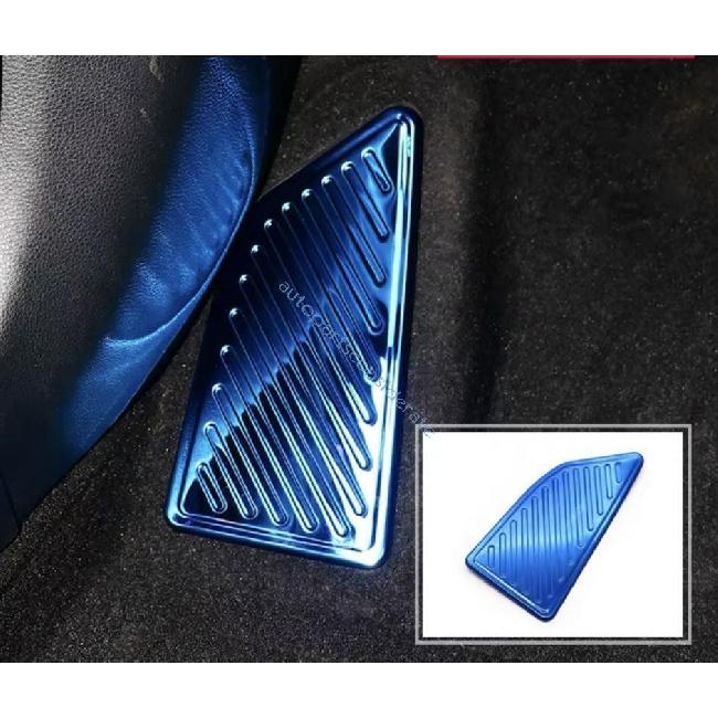 For Toyota Corolla 2020-2023 2024 Blue Steel Footrest Pad Pedal Cover Trim 1pcs
