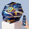 Leeds United Calcio Modello Stampato Mini 5 Pieghe 8 Stecche Compatto Ombrello Antivento Impermeabile Leggero Portatile Pieghevole
