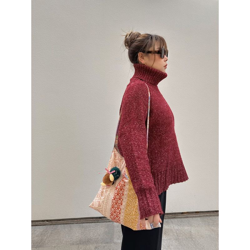 30% off Miss Biggie European and American Plus size Slimming Versatile Soft Glutinous Arabesquitic Fabric Loose Lapel Long sleeve Sweater