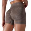 Gestrickte gewaschener Sand gewaschener Pfirsich hohe Taille Halbmond Yoga Shorts Sport Laufen Fitness Dreipunkt-Hose Damen