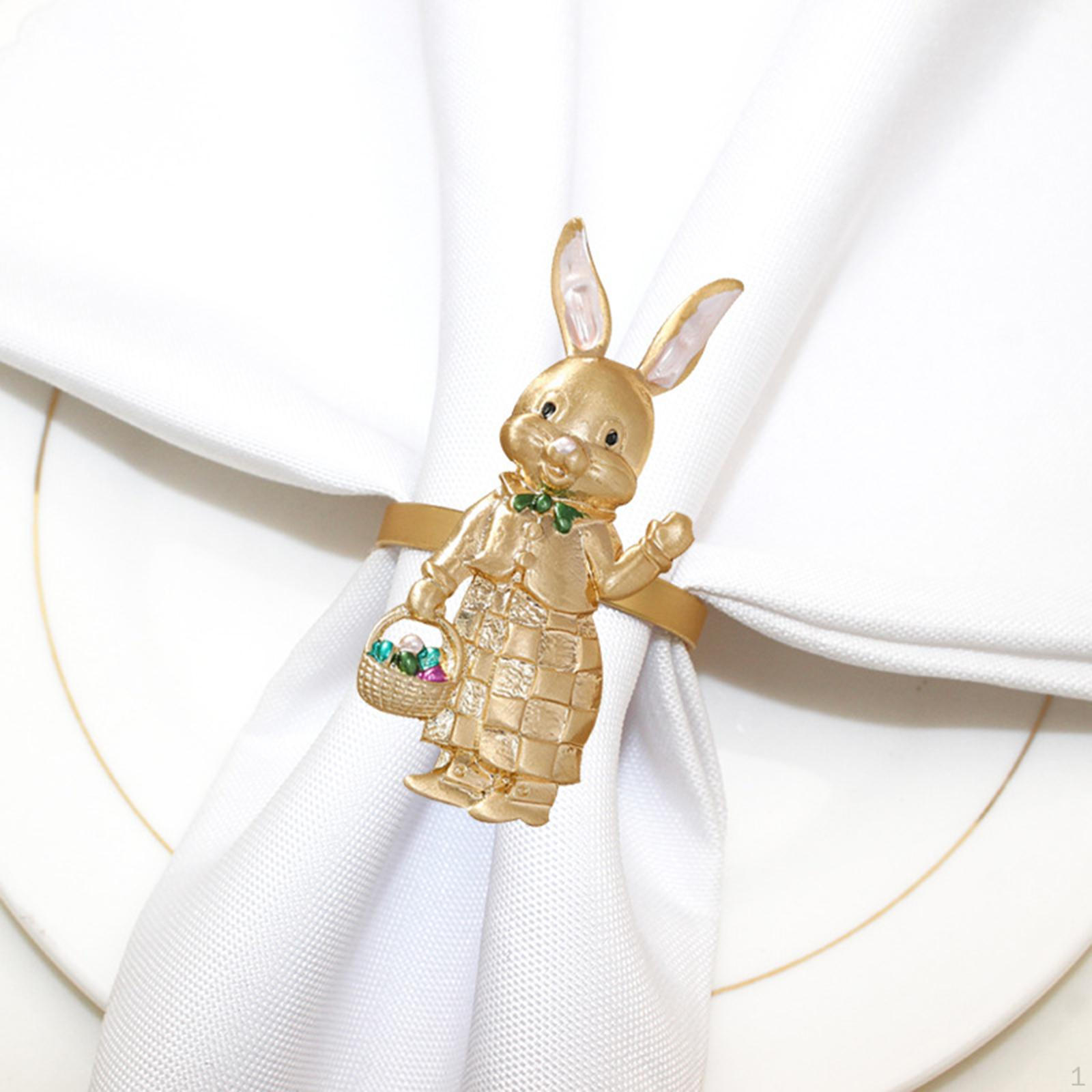 

Пасхальный кролик, держатели для колец для салфеток, обеденный стол, изысканная пряжка для салфеток