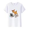Mode Bluse Disney Cartoon Bambi Mädchen T-Shirts Sommer Crop Tops Ästhetisch Y2K Harajuku Kurzarm Kleidung Für Frauen T-Shirts
