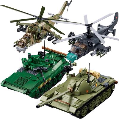Armed Transport Helicopter Building Blocks Creative Tank Model Bricks Weapon Toys for Kid Gift