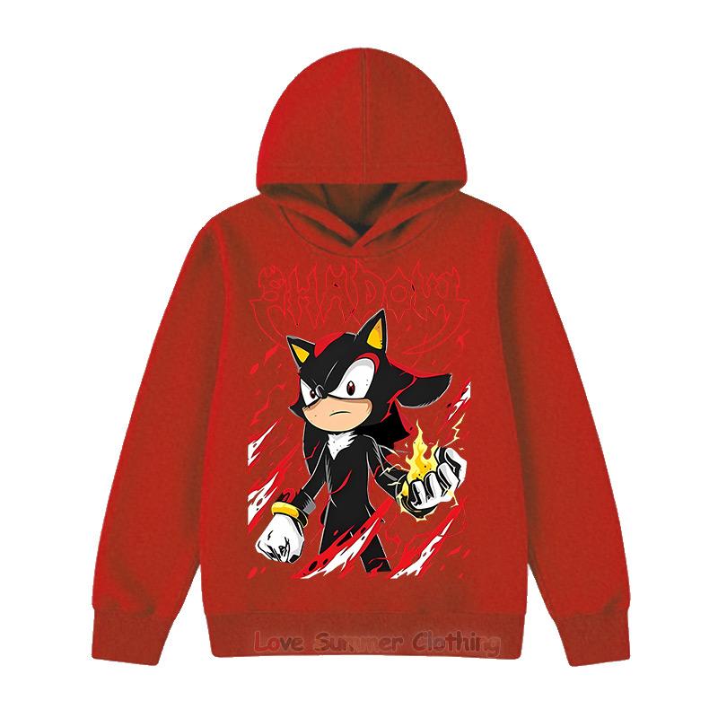 Sudadera con capucha para niños de 4 a 14 años Estampado HD de Sonic Sudadera fina para niños Sudadera con capucha de manga larga para otoño Ropa casual sencilla para niñas Poliéster