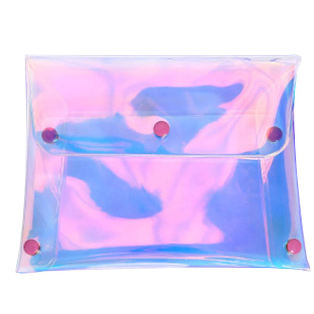 Laser Pouch Makeup Bag Pencil Case 3 Sizes Waterproof PVC Cosmetic Organizer Stationery Storage Bag
