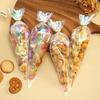 50pcs Iridescent Holographic Cellophane Treat Bags with Twist Ties - Perfect for Christmas, Weddings, Birthdays
