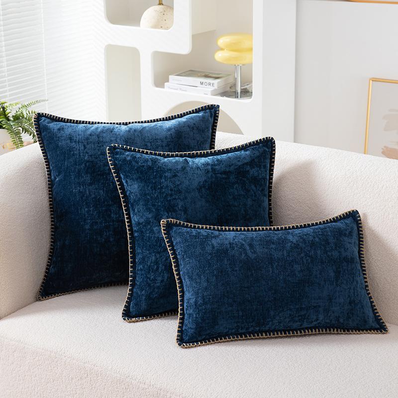 Fashion Nordic Simple Green Chenille Pillowcase Hemp Rope Woven Living Room Sofa Pillow Bedroom Bedside Pillow Cushion Wholesale