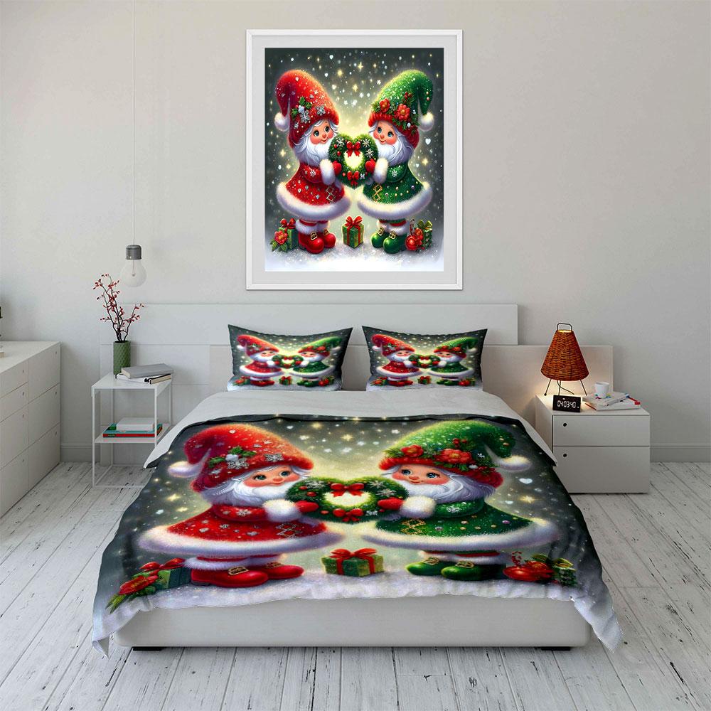 "Christmas Elf Bedding Set" Bedding Duvet Cover Set Duvet Cover Pillowcases (1 * Duvet Cover 2 * Pillowcases, without duvet insert)