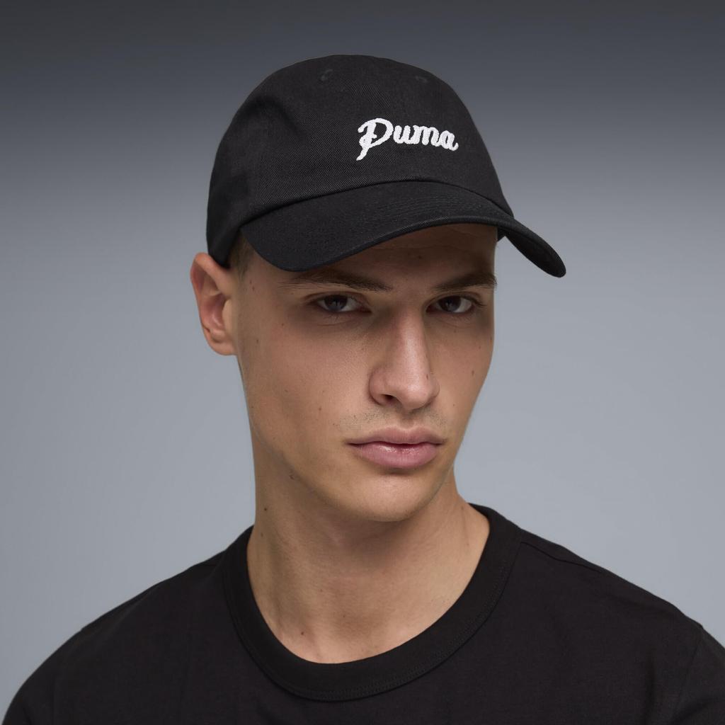 Cotton Baseball Cap ESS SCRIPT Dad Cap 027039 Black [Puma] (01)