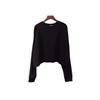 2025 Spring Korean Style Round Neck Loose Slimming Pure Cotton Long Sleeve T-shirt for Women
