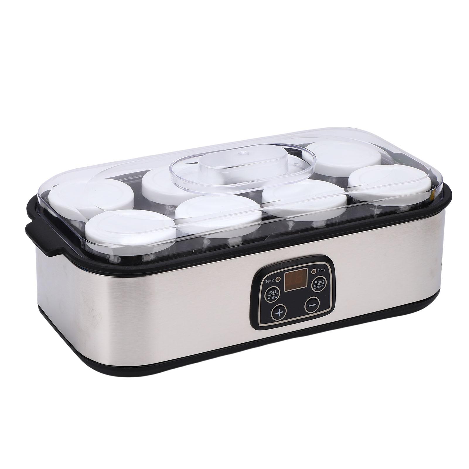 Machine à Yaourt Électrique avec Minuterie 48h Machine Automatique à Faire du Yaourt Température Constante avec 8 Pots en Verre