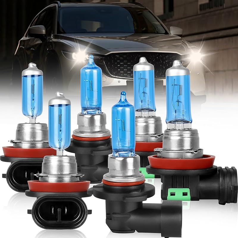 9005 H11 Halogen Headlight Bulbs For Toyota Prius 2010-2011 High Performance Halogen Car Headlight Bulb for Brighter Light, 9005 High Beam+H11 Low